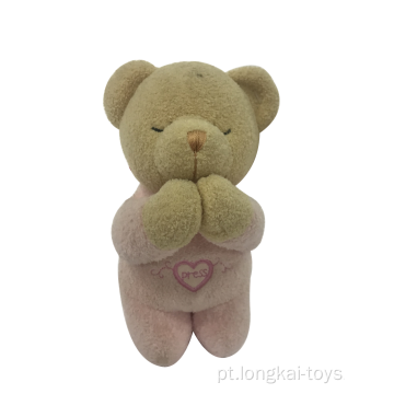 Rezar urso brinquedo para bebê rosa